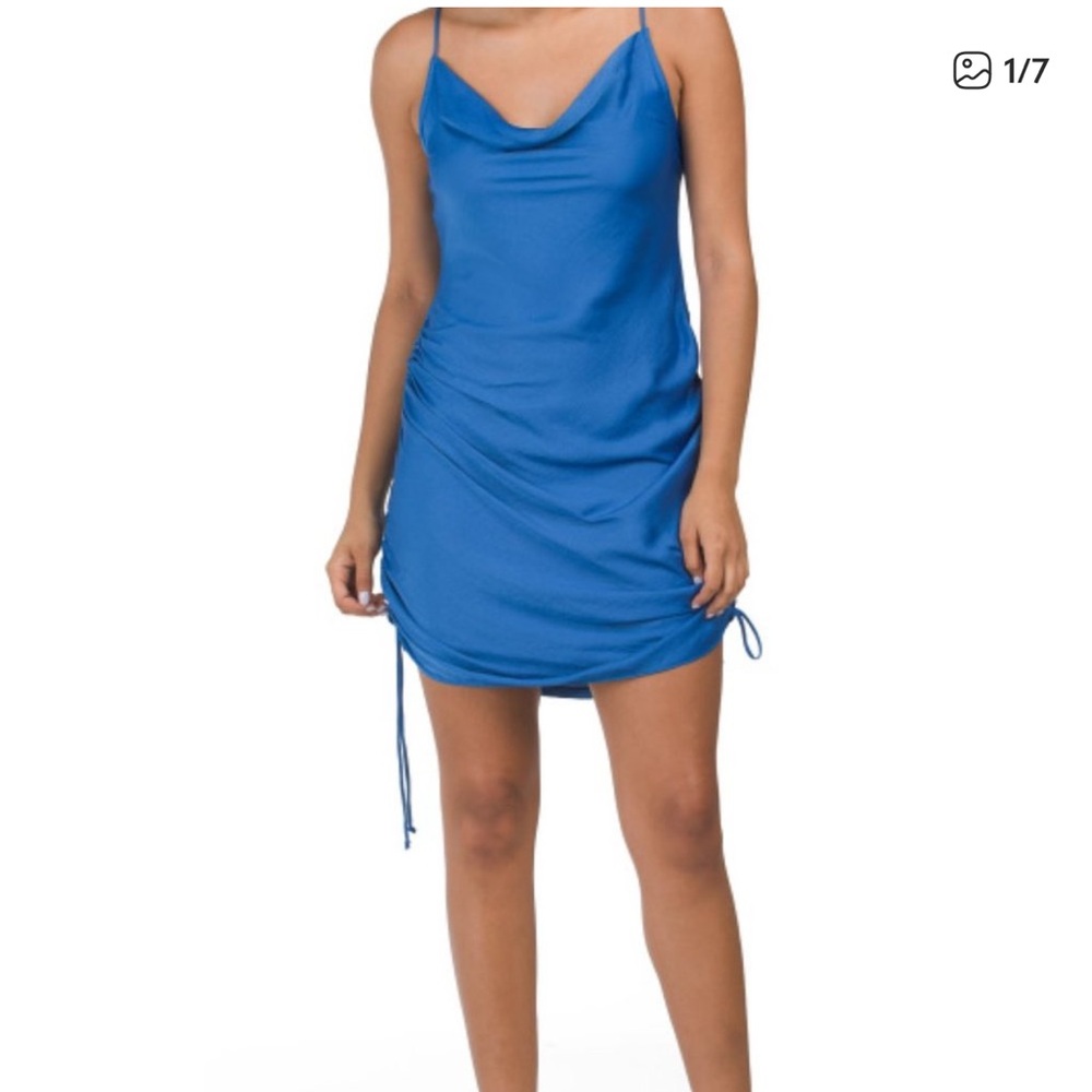 NWT Free People Cobalt Blue Ruched Mini Dress